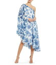 【送料無料】 マックダガル レディース ワンピース トップス Floral Print One Shoulder Cape Dress White Multi