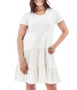 【送料無料】 アベンチュラ レディース ワンピース トップス Asherton Solid Slub Knit Jersey Scoop Neck A-Line Dress White(4)