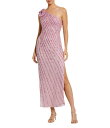 【送料無料】 マックダガル レディース ワンピース トップス 3D Flower One Shoulder Beaded Mesh Column Dress O...