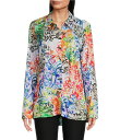 【送料無料】 アリ マイルス レディース シャツ トップス Abstract Print Point Collar 3/4 Roll Sleeve Button Front Tunic Abstract Multi(4)