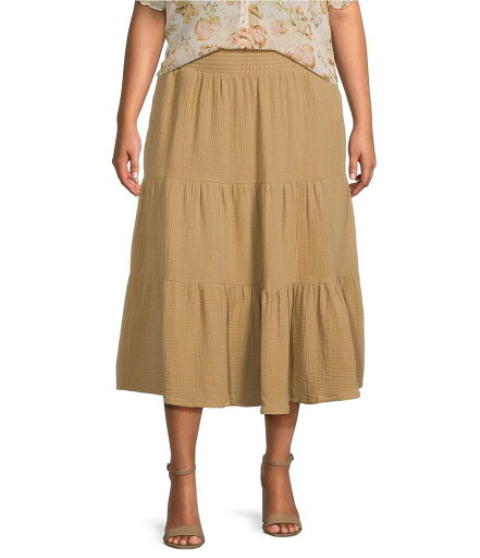【送料無料】 デックス レディース スカート ボトムス Plus Textured Midi Skirt Desert Sand 【送料無料】 デックス レディース スカート ボトムス Plus Textured Midi Skirt Desert Sand