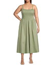 【送料無料】 ルーシーパリ レディース ワンピース トップス Plus Hazel Smocked Long Dress Sage