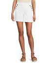 【送料無料】 ウエストバウンド レディース ハーフパンツ・ショーツ ボトムス Pull-On Button Embellished Marina Shorts White(4)