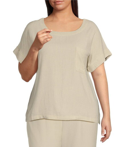 【送料無料】 ブルーペッペーブルーペッパー レディース シャツ トップス Perch By Blu Pepper Plus Size Short Sleeve Linen Top Oatmeal 【送料無料】 ブルーペッペーブルーペッパー レディース シャツ トップス Perch By Blu Pepper Plus Size Short Sleeve Linen Top Oatmeal
