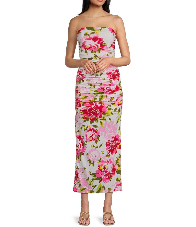 ReVida ŷԾŹ㤨֥ϥˡɥ ǥ ȥåץ ԡ ߥǥԡ ե ץ ߥǥ ȥåץ쥹 ե Honey and Rosie Strapless Floral Print Shirred Midi Dress Ivory/Fuschia ܥ꡼פβǤʤ10,480ߤˤʤޤ