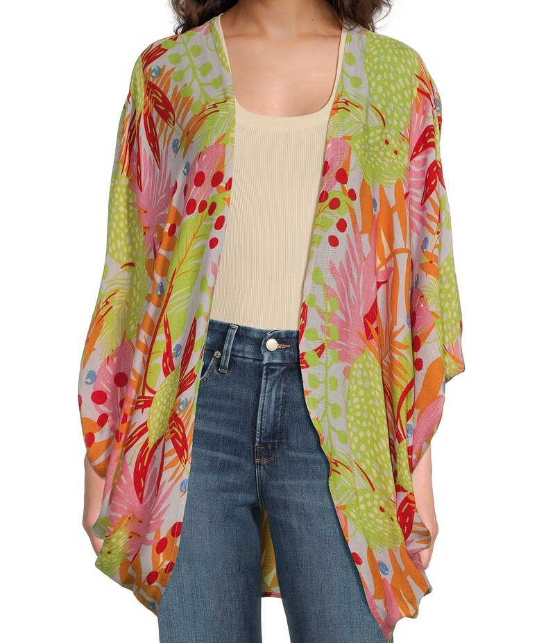 【送料無料】 アンナ&アヴァ レディース マフラー・ストール・スカーフ アクセサリー Multi Tropical Print Kimono Multi