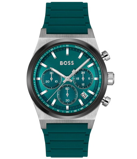【送料無料】 ヒューゴボス レディース 腕時計 アクセサリー Men's Candor Quartz Chronograph Silicone Strap Watch Green 【送料無料】 ヒューゴボス レディース 腕時計 アクセサリー Men's Candor Quartz Chronograph Silicone Strap Watch Green