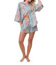 【送料無料】 パピネール レディース ナイトウェア アンダーウェア Coco 3/4 Sleeve Notch Collar Woven Shorty Paja...