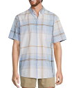 【送料無料】 ラウンドトゥリーアンドヨーク メンズ シャツ トップス Short Sleeve Large Plaid Oxford Sport Shirt White(4)