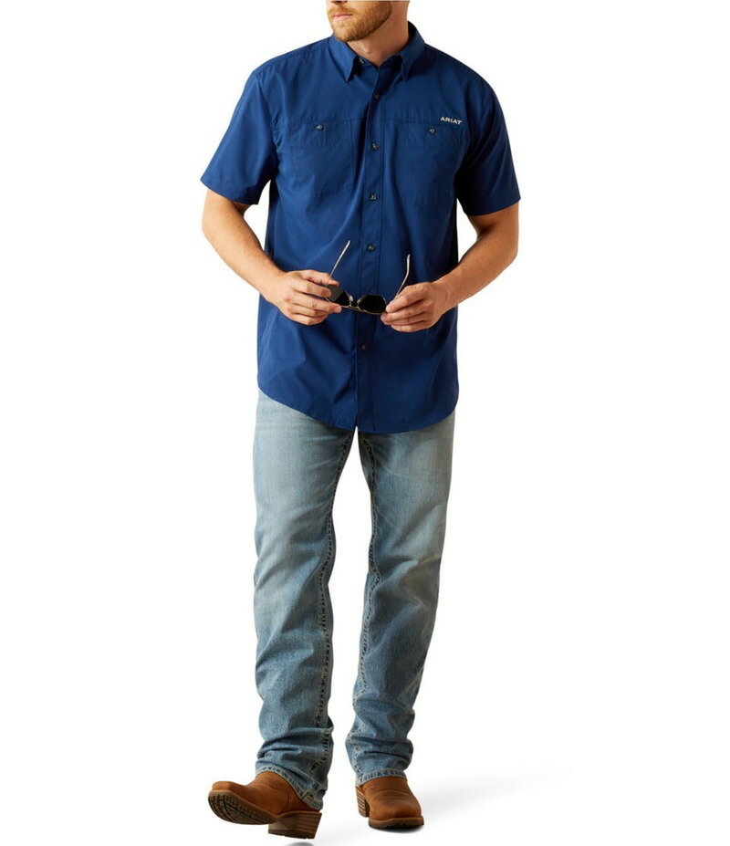 【送料無料】 アリアト メンズ シャツ トップス 360 Airflow Classic Fit Short Sleeve Shirt Blue