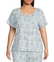 【送料無料】 スリープ センス レディース ナイトウェア アンダーウェア Plus Size Vacay Toile Print Short Sleeve Sc...