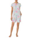 【送料無料】 トッミーバハマ レディース ナイトウェア アンダーウェア Floral Print Short Sleeve Round Neck Knit Shorty Pajama Set Turquoise Print(4)