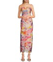 【送料無料】 バッジェリーミシュカ レディース ワンピース トップス Belle by Badgley Mischka Stella Strapless Dress Orange Multi(4)