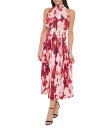 【送料無料】 マリナ レディース ワンピース トップス Tie Dye Pleated Mock Neck Sleeveless A-Line Midi Dre...