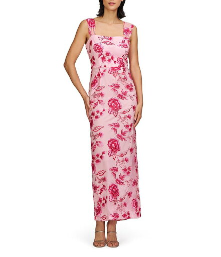 【送料無料】 ジェイエスコレクションズ レディース ワンピース トップス Julieta Square Neck Floral Embroidered Mesh Sheath Gown Rose Shadow Magenta 【送料無料】 ジェイエスコレクションズ レディース ワンピース トップス Julieta Square Neck Floral Embroidered Mesh Sheath Gown Rose Shadow Magenta