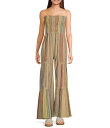 【送料無料】 アンジー レディース ジャンプスーツ トップス Strapless Smocked Tube Crocket Trim Stripe Jumpsu...