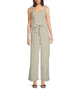 【送料無料】 ハニーアンドロージー レディース ジャンプスーツ トップス Plaid Sweetheart Neck Tie Shoulder Pleated ...