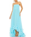 【送料無料】 マックダガル レディース ワンピース トップス Strapless Flare Feather Hem Gown Aqua