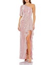 【送料無料】 マックダガル レディース ワンピース トップス One Shoulder Side Cut Out Sequin Dress Mauve