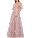 【送料無料】 マックダガル レディース ワンピース トップス Double V-Neck Short Flutter Sleeve Embroidered Me...