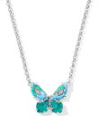 【送料無料】 ケンドラスコット レディース ネックレス・チョーカー アクセサリー Bianca Butterfly Short Pendant Necklace Silver Bright Aqua Mix