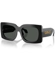 【送料無料】 ヴェルサーチ レディース サングラス・アイウェア アクセサリー Women's VE4496U 54mm Square Sunglasses Bl...