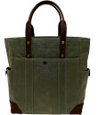 【送料無料】 ボコニ レディース ハンドバッグ バッグ Sloan Waxed Canvas and Pull-up Leather Tote Bag Oliv...