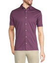 【送料無料】 ムラノ メンズ シャツ トップス Liquid Luxury Classic Fit Solid Coat Front Short Sleeve ...