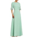 【送料無料】 マックダガル レディース シャツ トップス Short Beaded Sleeve Crepe A-Line Gown Sage