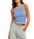 【送料無料】 フリーピープル レディース シャツ トップス You're Up Stripe Print Crew Neck Sleeveless Croppe...