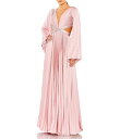 【送料無料】 マックダガル レディース シャツ トップス Long Balloon Sleeve Side Cut-Out Pleated Deep V-Nec...