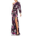 【送料無料】 マックダガル レディース ワンピース トップス Floral One Shoulder One Long Sleeve High Front Sl...