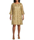 【送料無料】 キャロライン ローズ レディース シャツ トップス Plus Size Bella Soiree Embroidered Mesh Lace 3/...