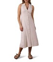 【送料無料】 ノーマルブランド レディース ワンピース トップス Leukos Linen-Blend Collared Lapel Sleeveless Button Front Midi Shirt Dress Ivory(4)