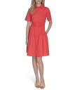 【送料無料】 ヴィンスカムート レディース ワンピース トップス Woven Collared Short Sleeve Button Front Shirt Dress Poppy(4)