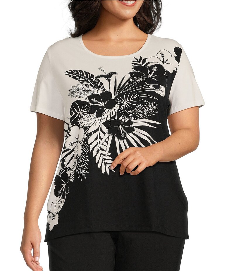 【送料無料】 アリソン デイリー レディース シャツ トップス Plus Size Embellis
