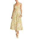 【送料無料】 マギーロンドン レディース ワンピース トップス Sweetheart Neck Sleeveless Tropical Printed Tricot Drop Waist Midi Dress Ivory/Lemon