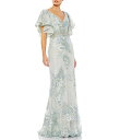 【送料無料】 マックダガル レディース ワンピース トップス V-Neck Flutter Sleeve Embroidered Lace Column Gow...