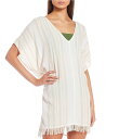 【送料無料】 ビラボン レディース ワンピース トップス Walk Away Crinkled Striped V-Neck Fringe Swim Cover-Up Dress SALT CRYSTAL(4)