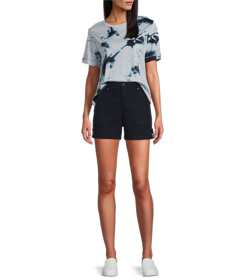 【送料無料】 ウエストバウンド レディース ハーフパンツ・ショーツ ボトムス High Rise Utility Pocket Cuffed Shorts Dark Navy