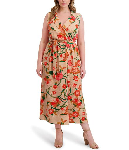 【送料無料】 ケンジー レディース ワンピース トップス Plus Size Floral Print Textured Woven Dress Multi 【送料無料】 ケンジー レディース ワンピース トップス Plus Size Floral Print Textured Woven Dress Multi