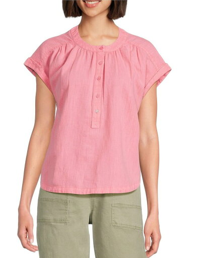【送料無料】 ウエストバウンド レディース シャツ トップス Cap Sleeve Henley Top Confetti 【送料無料】 ウエストバウンド レディース シャツ トップス Cap Sleeve Henley Top Confetti