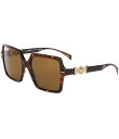 【送料無料】 ヴェルサーチ レディース サングラス・アイウェア アクセサリー Women's VE4441 55mm Havana Square Sunglas...