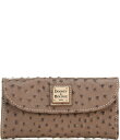 【送料無料】 ドーネイアンドバーク レディース 財布 アクセサリー Ostrich Continental Trifold Wallet Elephant