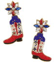 【送料無料】 アンナ&アヴァ レディース ピアス・イヤリング アクセサリー Beaded Americana Boot Novelty Statement Drop Earrings Multi
