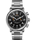 【送料無料】 シャイノーラ レディース 腕時計 アクセサリー Men's Runwell Chronograph Black Dial Stainless Steel Bracelet Watch Silver(2)