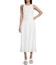 【送料無料】 ジービー レディース ワンピース トップス Open Back Boat Neck Drop Waist Maxi Dress White