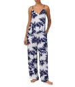 【送料無料】 ダナキャラン レディース ナイトウェア アンダーウェア Ink Palm Print Sleeveless V-Neck Woven Pajama Set White Blue(4)