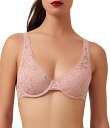 【送料無料】 ウォルフォード レディース ブラジャー アンダーウェア Bold Lace Half-Pad Plunge Underwire Bra Powder Pink