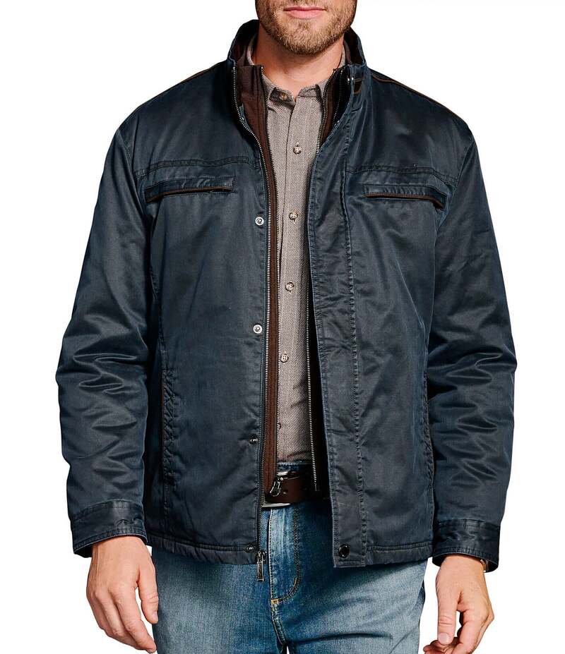 ジョンストンアンドマーフィー メンズ アウター ジャケット・ブルゾン コットン ジャケット Johnston & Murphy Antique Cotton Jacket Navy ネイビー(4)